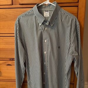 Brooks Brothers Green Gingham Dress Shirt - Size L